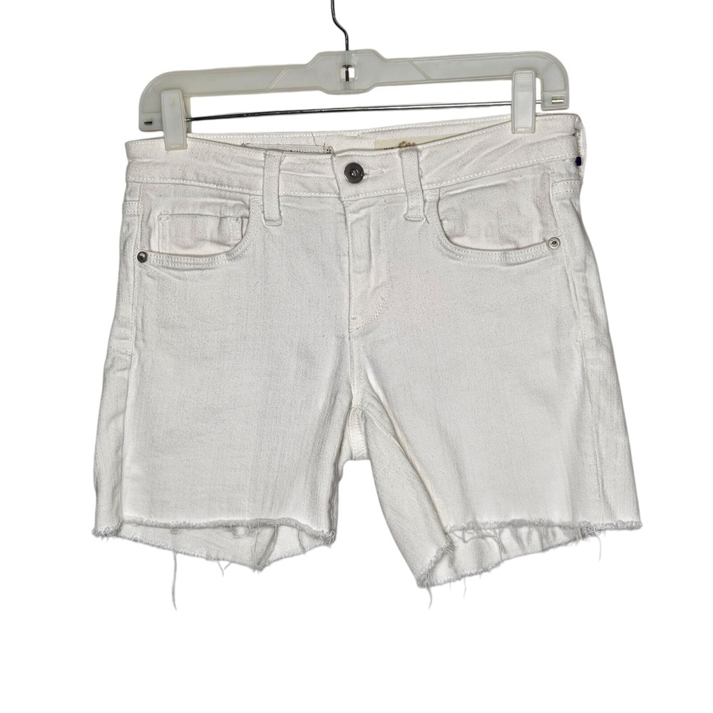 Pilcro & The Letterpress Anthropologie Womens Mid-Rise Slim White Denim Short 27